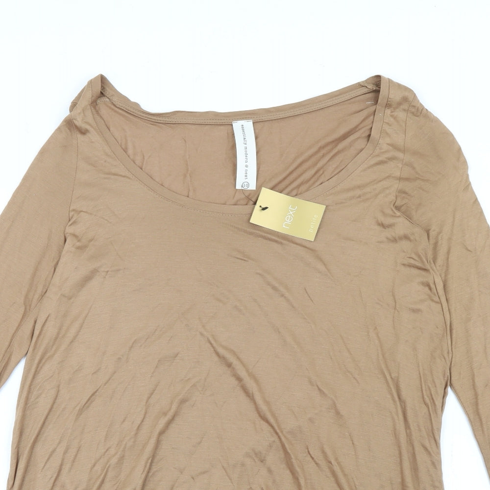 NEXT Womens Brown Scoop Neck  Viscose Pullover Jumper Size 10