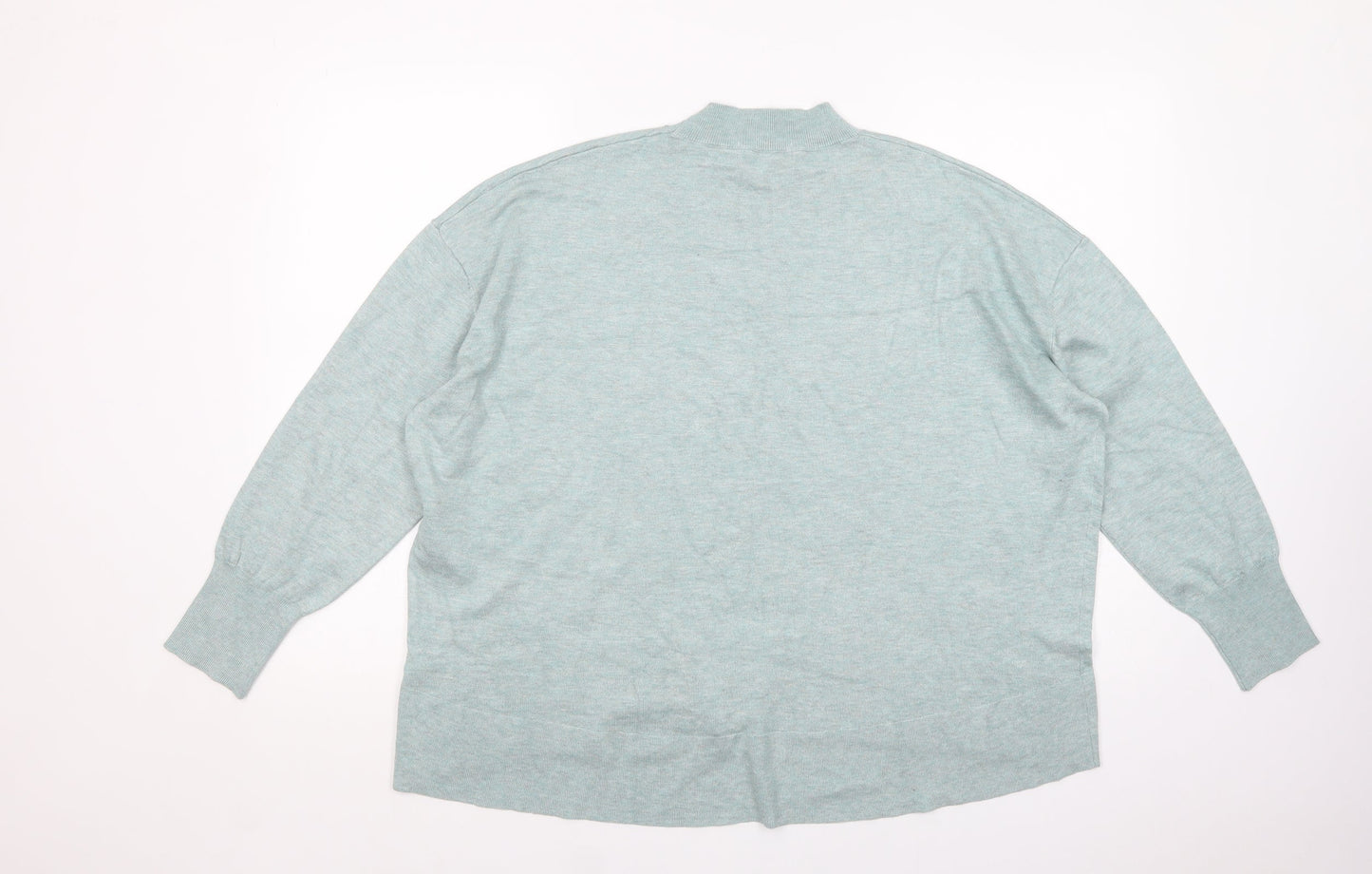 Gallery Womens Green Mock Neck  Viscose Pullover Jumper Size L