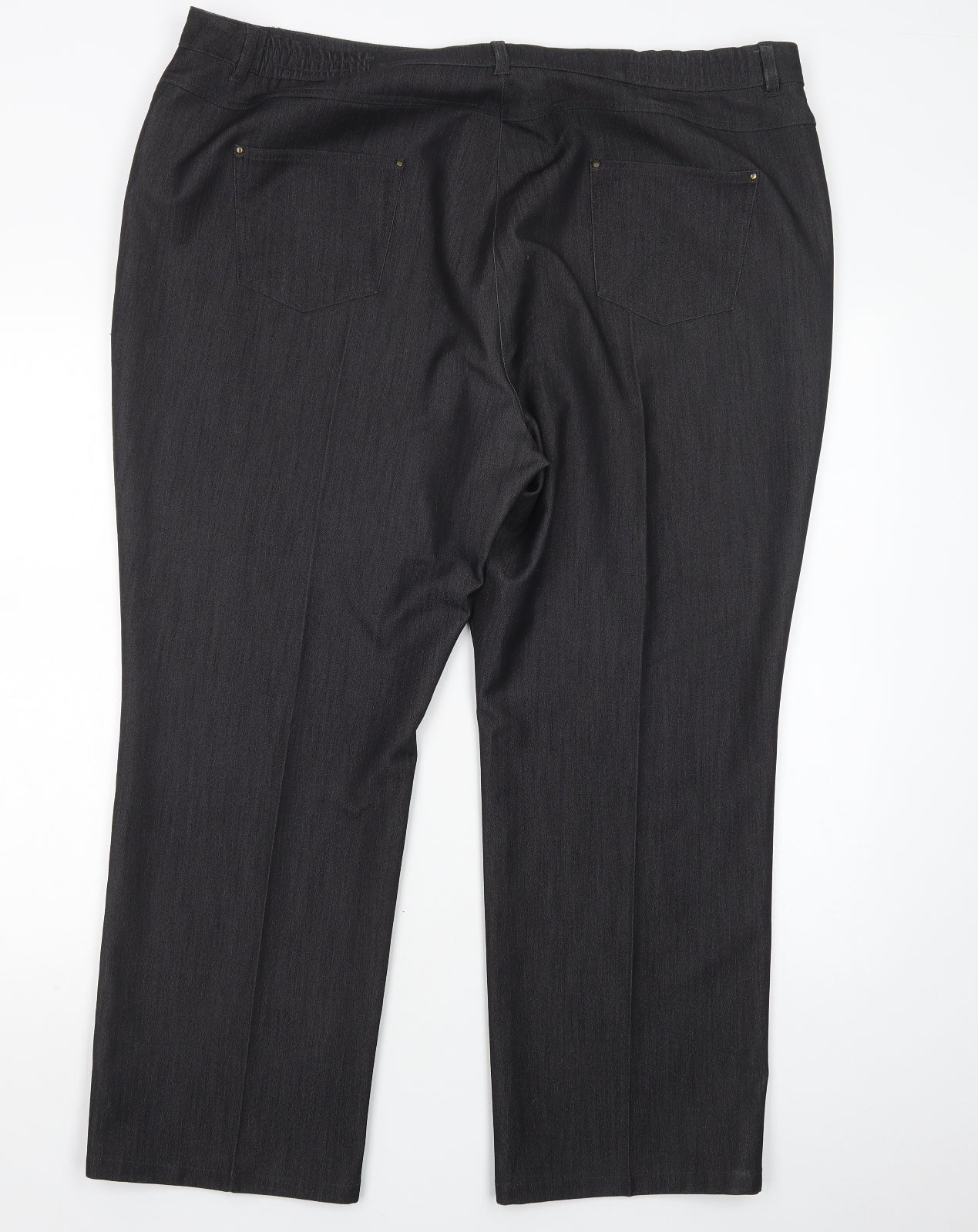 Marks and Spencer Womens Grey  Polyester Dress Pants Trousers Size 20 L27 in Regular Button