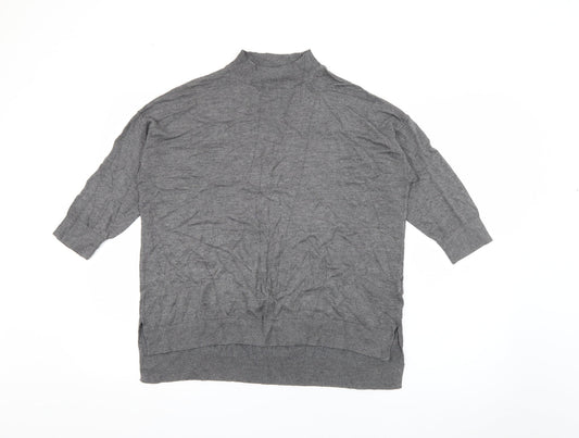 F&F Womens Grey High Neck  Viscose Pullover Jumper Size 14