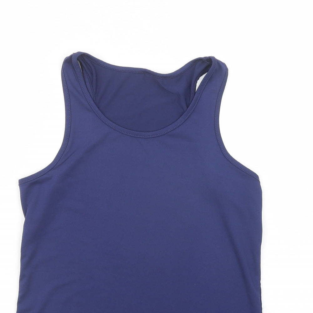 Dunnes Stores Womens Blue  Polyester Basic Tank Size S Scoop Neck