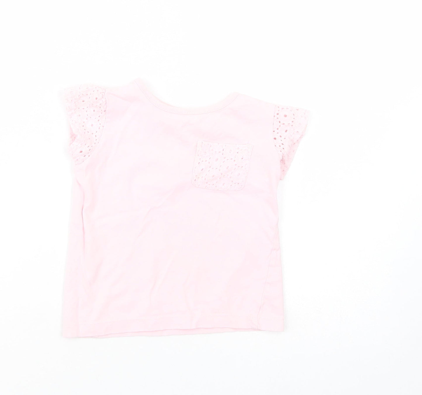 E-vie Angel Girls Pink  Cotton Pullover T-Shirt Size 3 Years Crew Neck Pullover