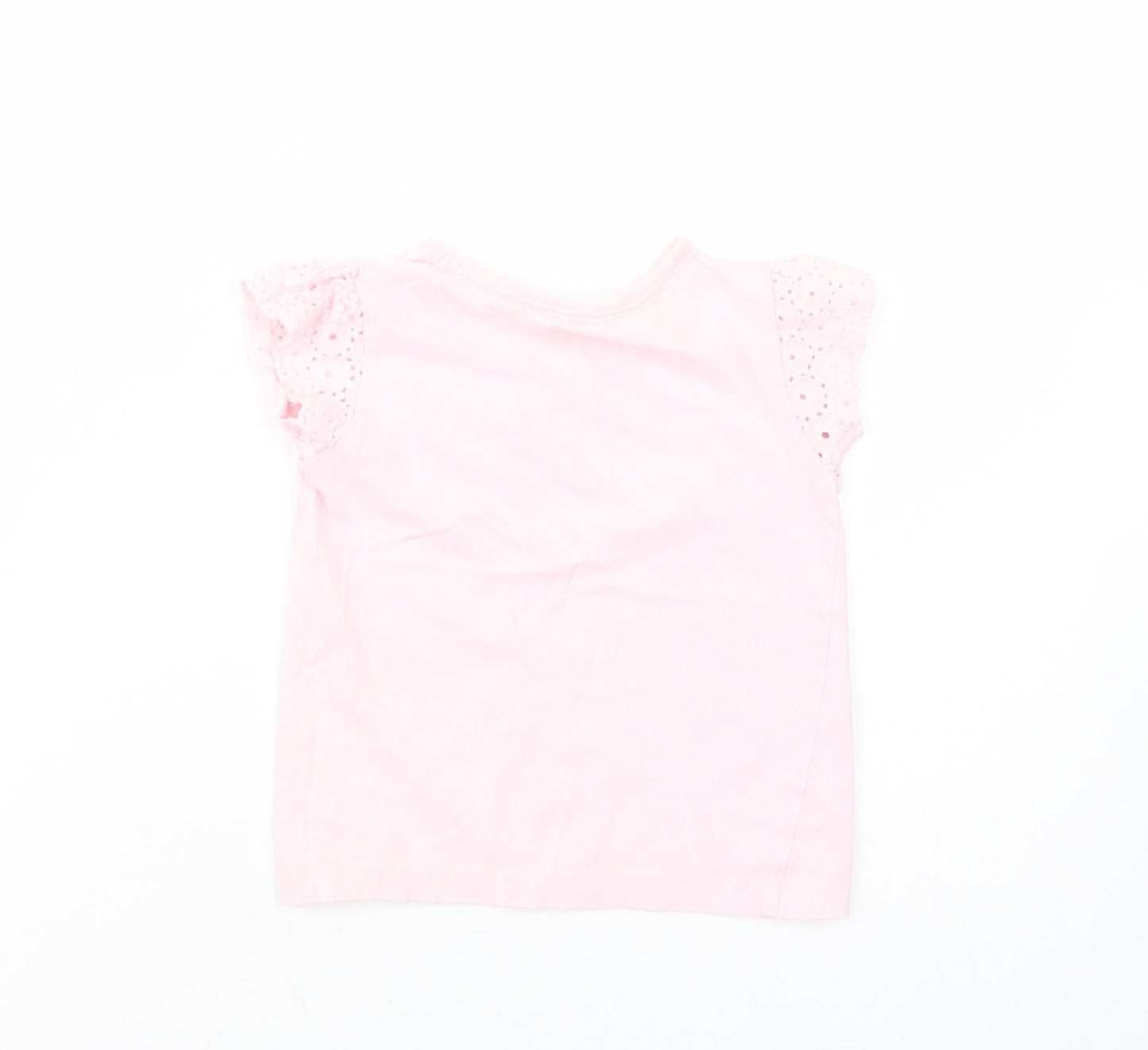 E-vie Angel Girls Pink  Cotton Pullover T-Shirt Size 3 Years Crew Neck Pullover