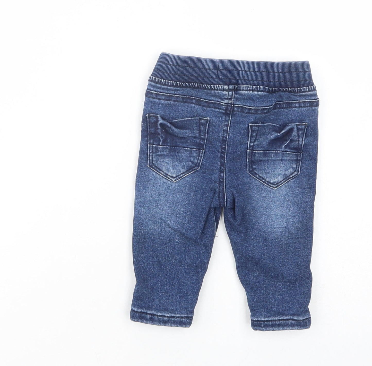 Primark Baby Blue  Cotton Jogger Jeans Size 3-6 Months  Drawstring