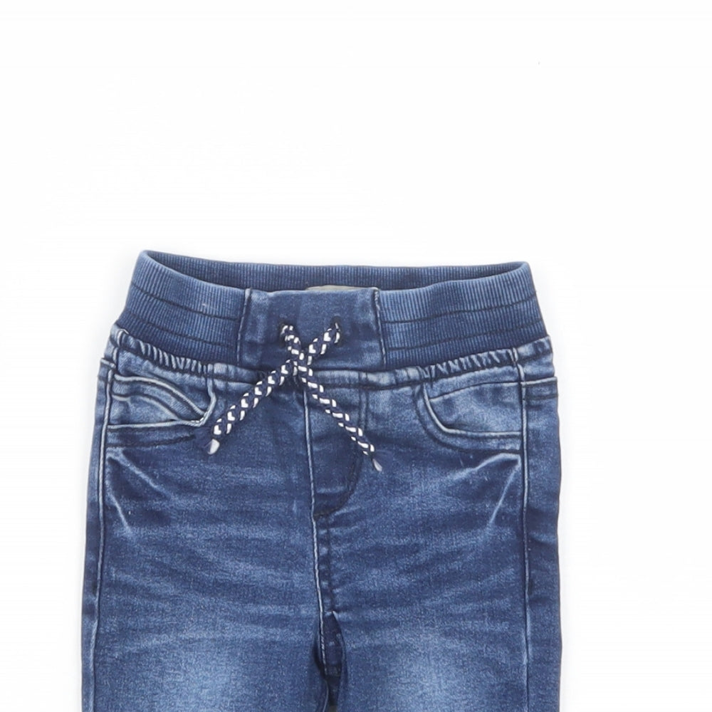 Primark Baby Blue  Cotton Jogger Jeans Size 3-6 Months  Drawstring