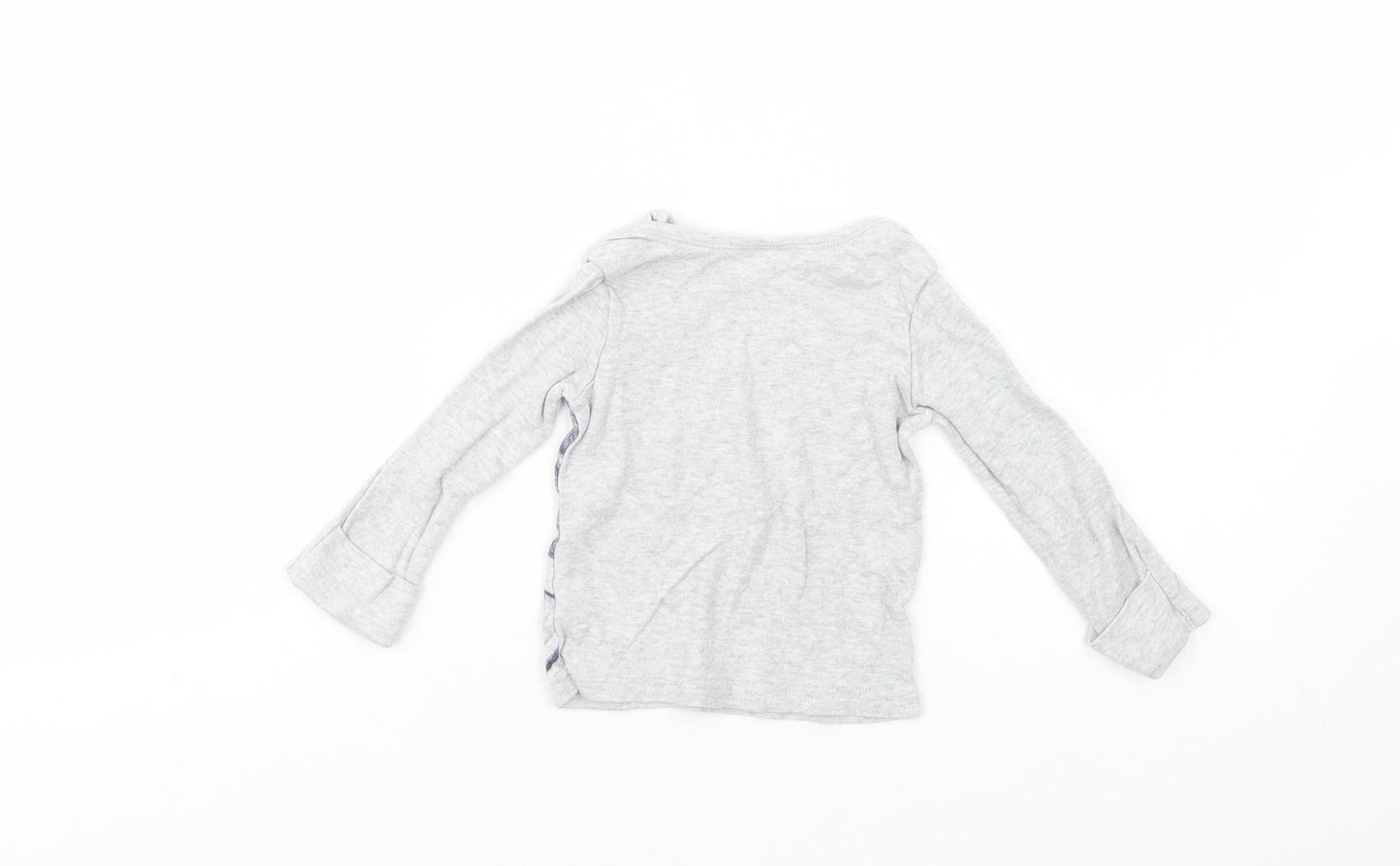 George Baby Grey  Cotton Pullover T-Shirt Size 6-9 Months Crew Neck Pullover - Mickey Mouse