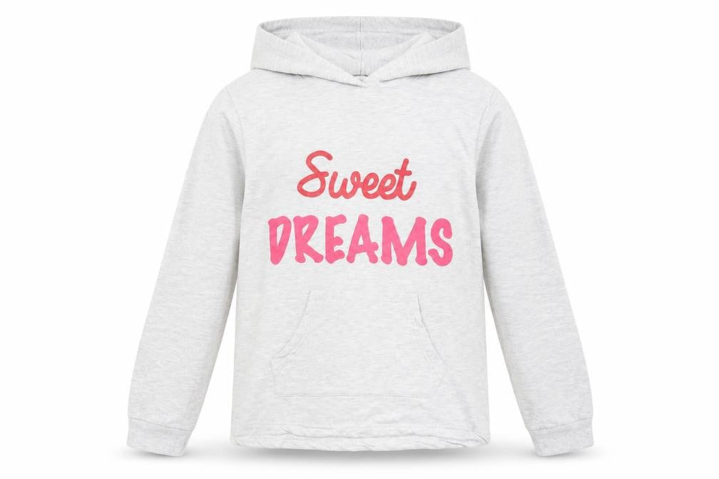 Peacocks Girls Grey  Cotton Pullover Hoodie Size 12-13 Years  Pullover - Sweet Dreams