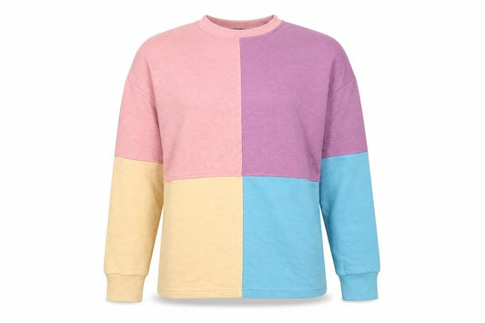 Boohoo Womens Multicoloured Colourblock Polyester Pullover Sweatshirt Size 10  Pullover