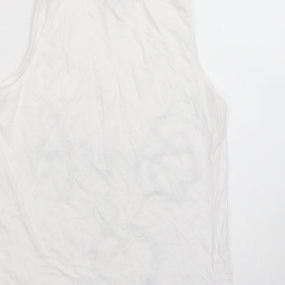 Studio Womens White  Cotton Basic Tank Size 12 Scoop Neck - Bride