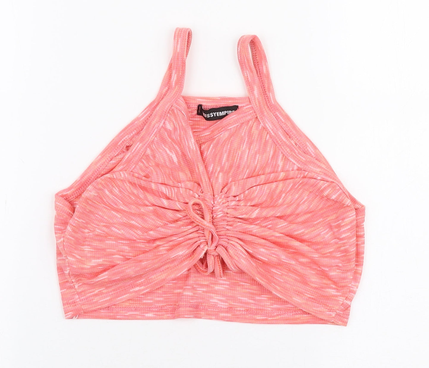 Missy Empire Womens Pink  Polyester Cropped Tank Size 10 High Neck