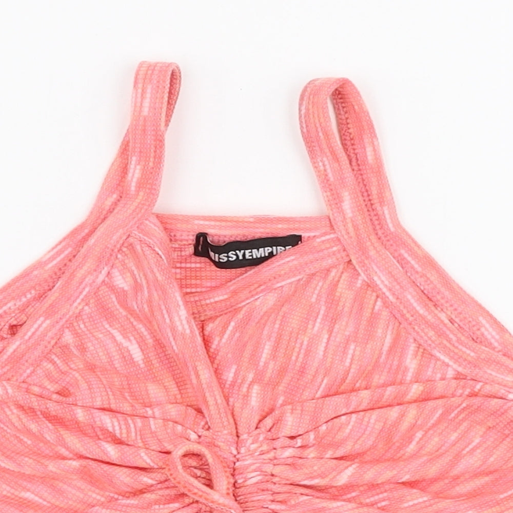 Missy Empire Womens Pink  Polyester Cropped Tank Size 10 High Neck