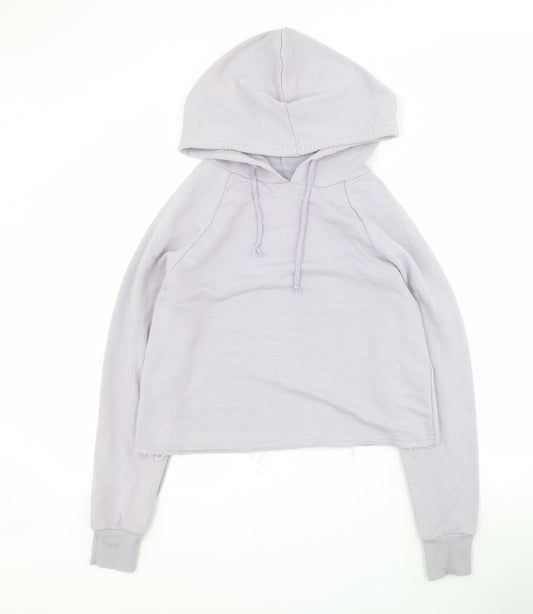 New Look Womens Purple  Cotton Pullover Hoodie Size 10  Pullover - Cropped