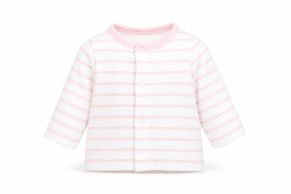 F&F Baby Pink Striped  Jacket  Size 0-3 Months   Snap - 0-1 month