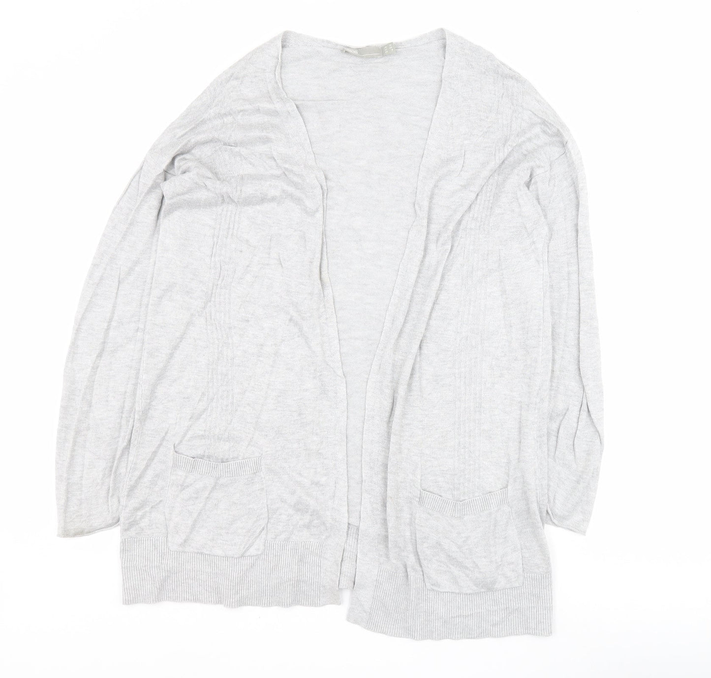 ASOS Womens Grey V-Neck  Viscose Cardigan Jumper Size 12