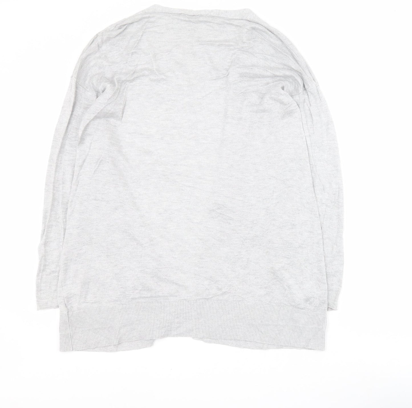 ASOS Womens Grey V-Neck  Viscose Cardigan Jumper Size 12