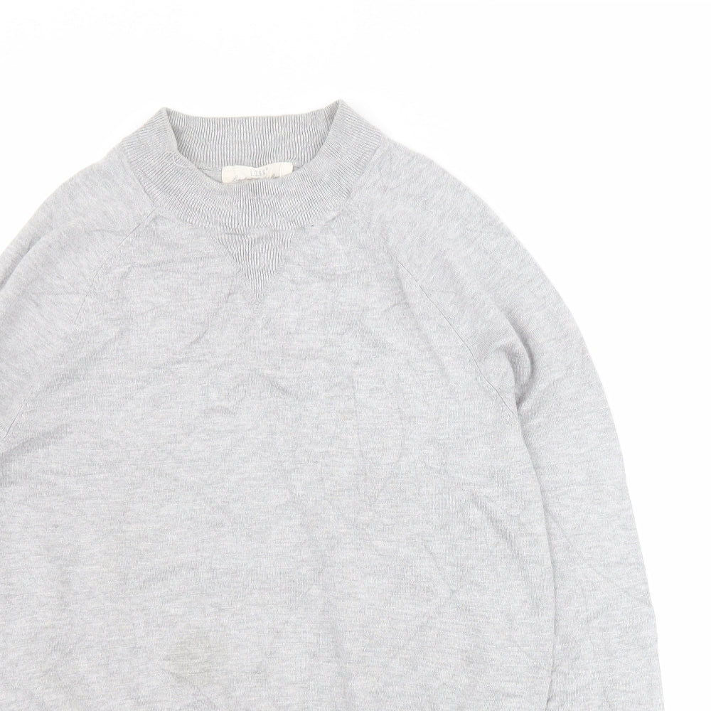 H&M Womens Grey Mock Neck  Viscose Pullover Jumper Size XS