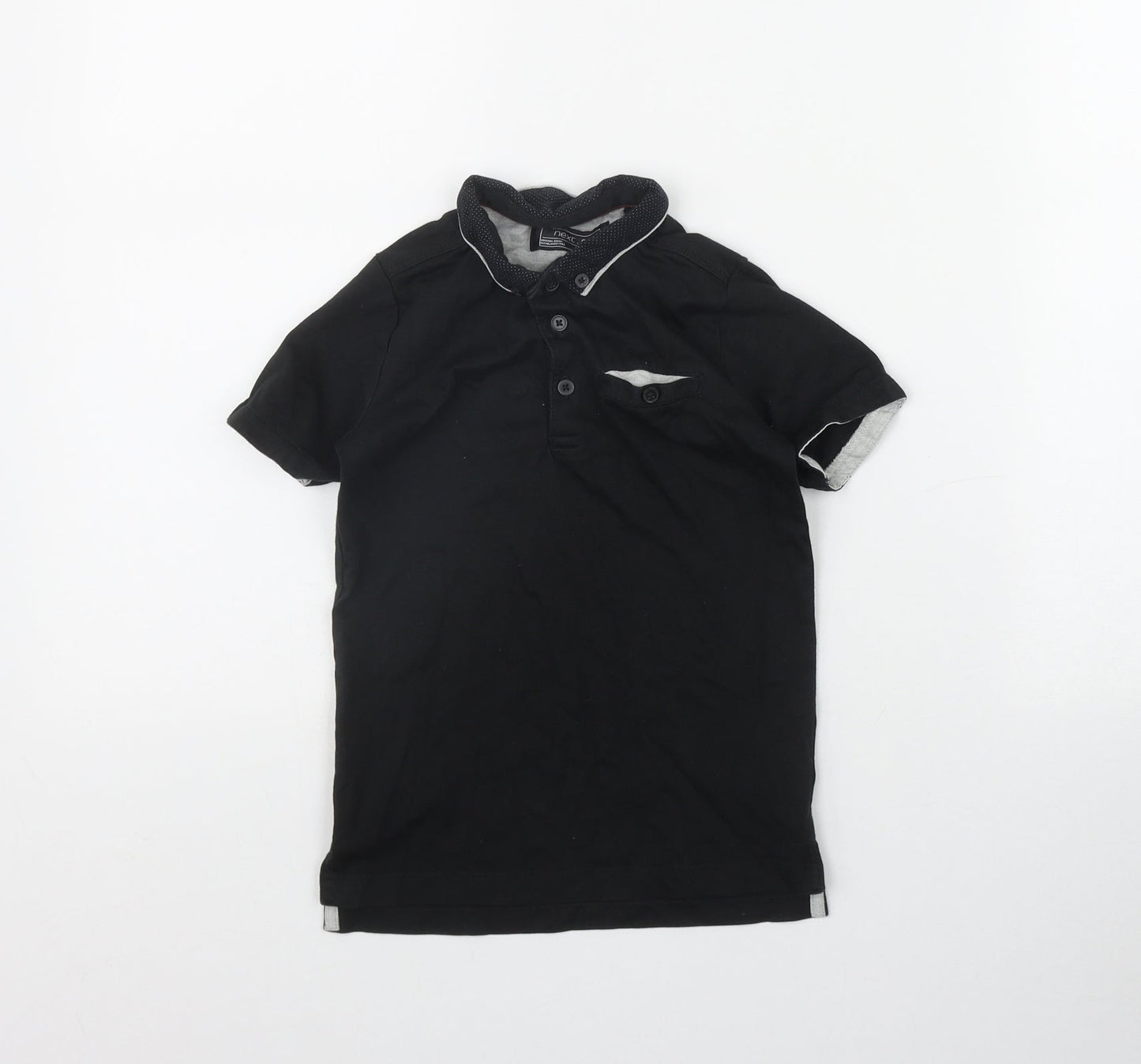 NEXT Boys Black  Cotton Basic Polo Size 4 Years Collared Button