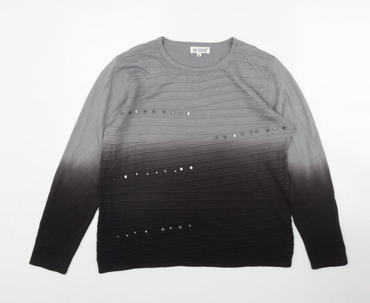 Fay Louise Womens Grey Round Neck  Acrylic Pullover Jumper Size M