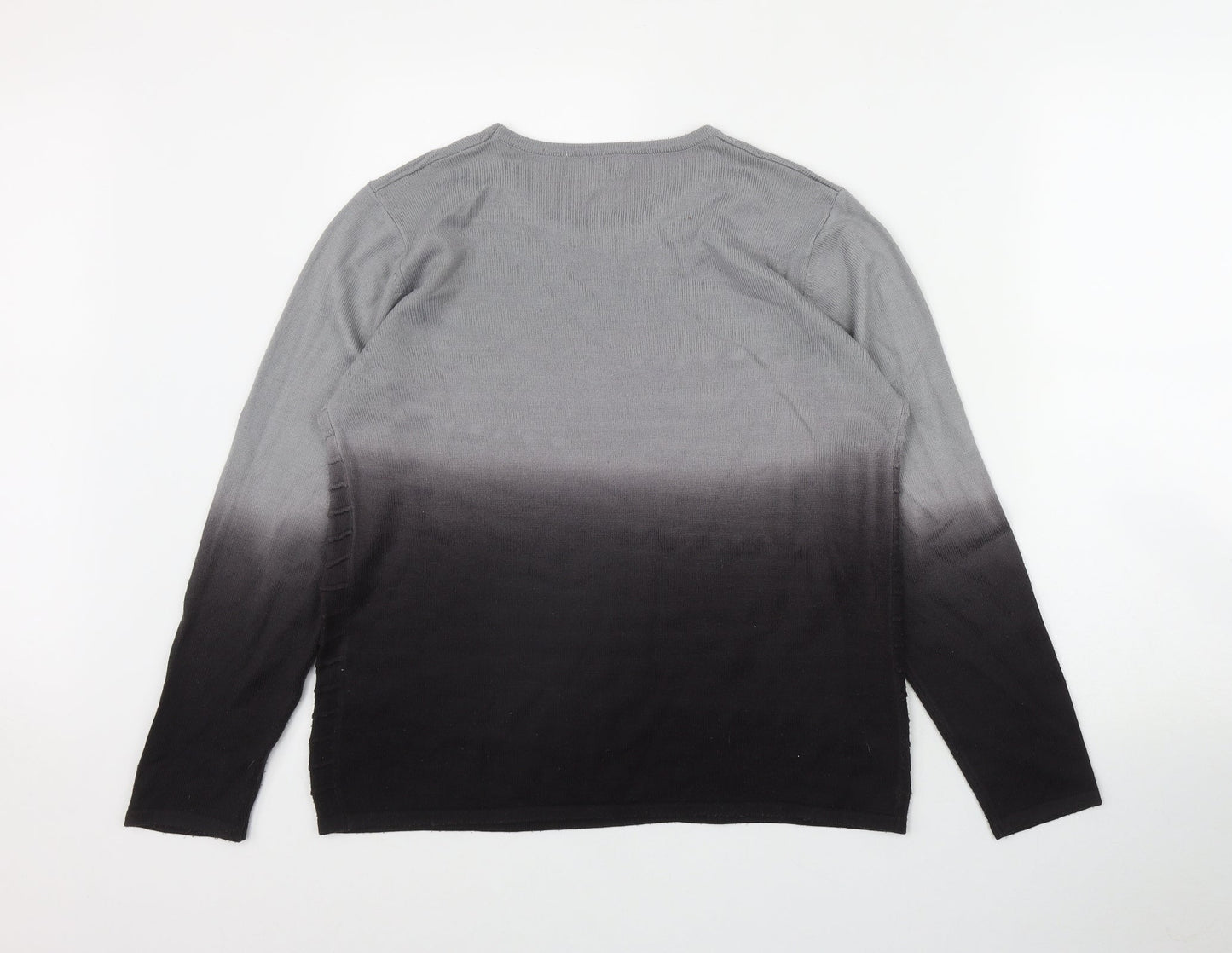 Fay Louise Womens Grey Round Neck  Acrylic Pullover Jumper Size M