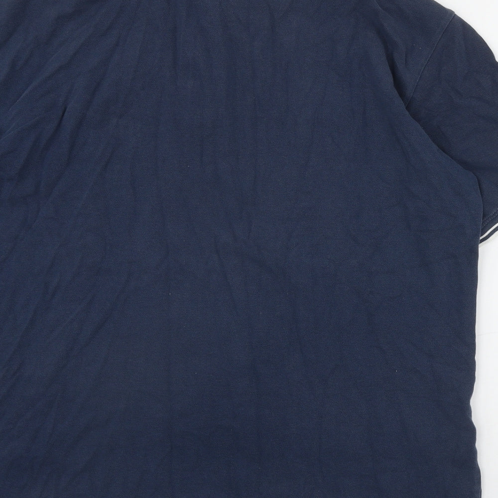 Liverpool FC Mens Blue  Cotton  Polo Size L Collared Button
