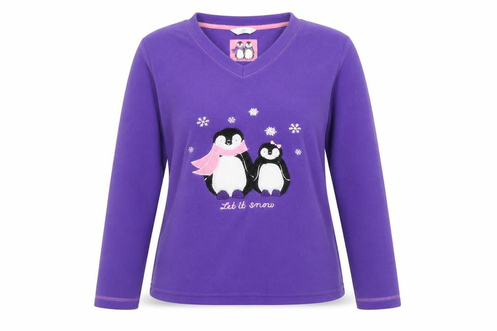 Bonmarché Womens Purple  Polyester Pullover Sweatshirt Size 12  Pullover - PENGUINS