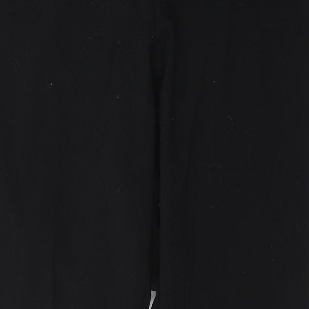 Marks and Spencer Womens Black  Polyester Trousers  Size 14 L28 in Regular Button