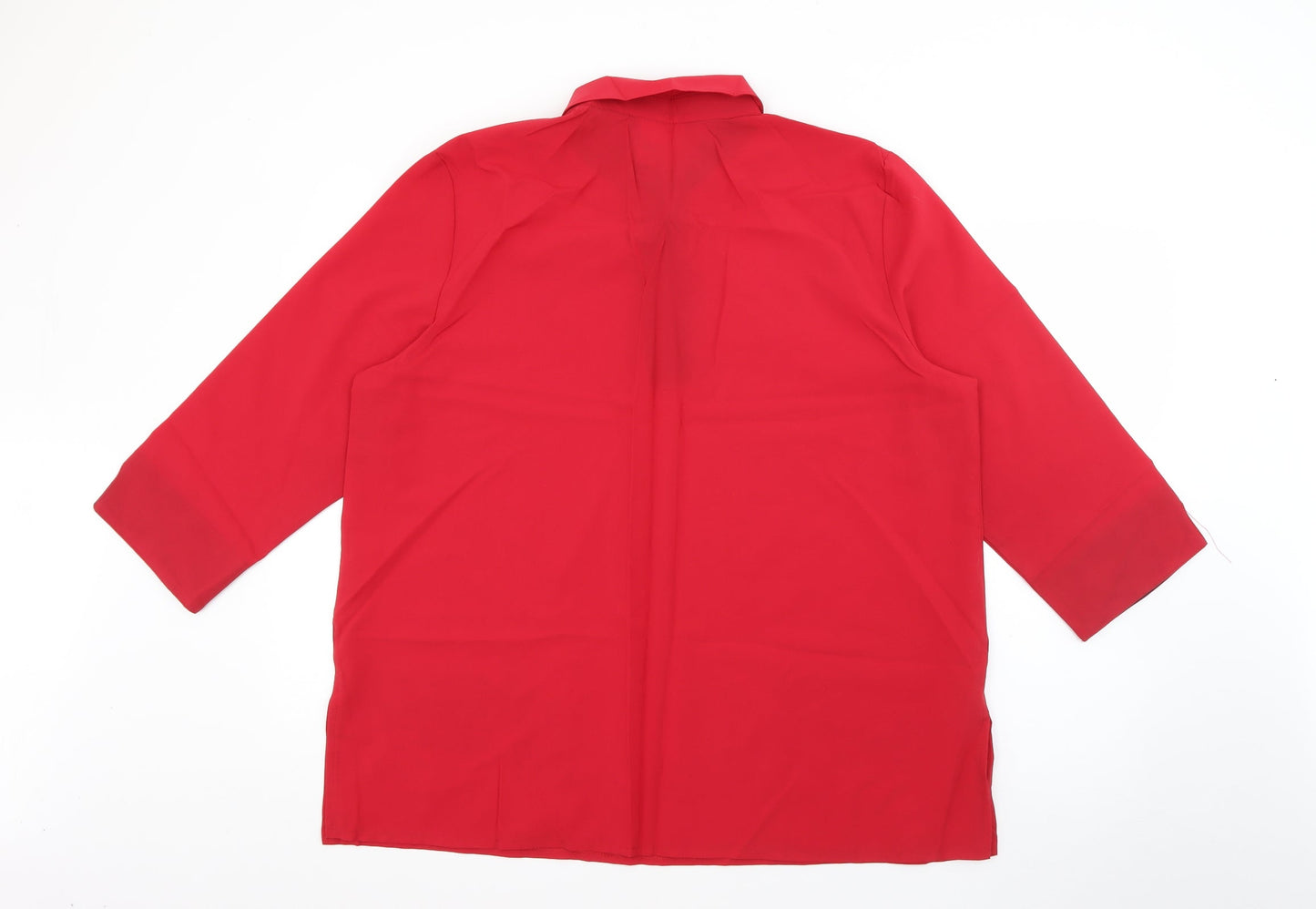 Mr. Max Mens Red  Polyester  Button-Up Size XL Collared Button