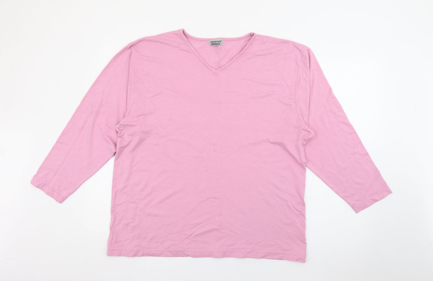 Fashion Formulas Womens Pink Crew Neck  Viscose Pullover Jumper Size 18