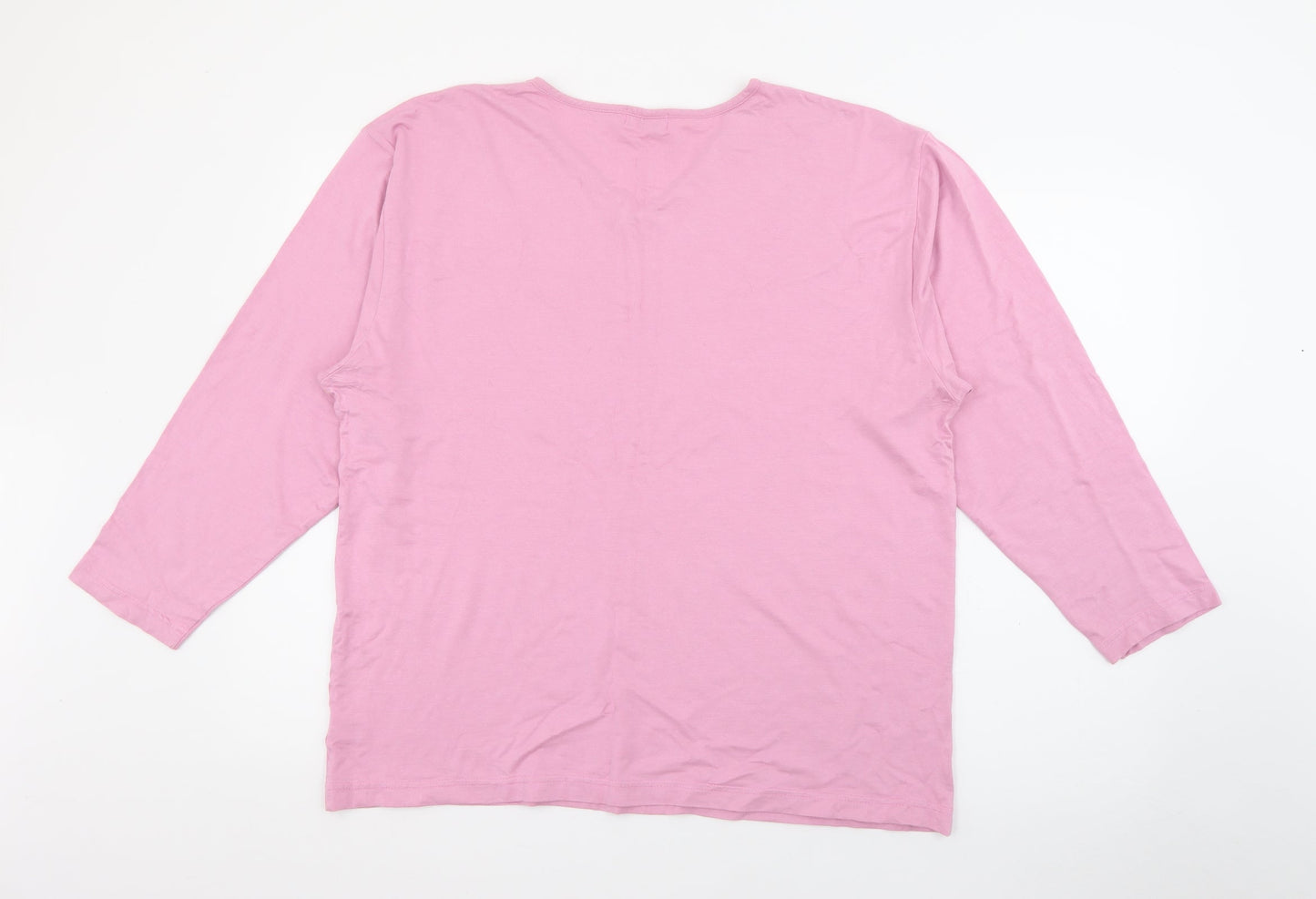 Fashion Formulas Womens Pink Crew Neck  Viscose Pullover Jumper Size 18