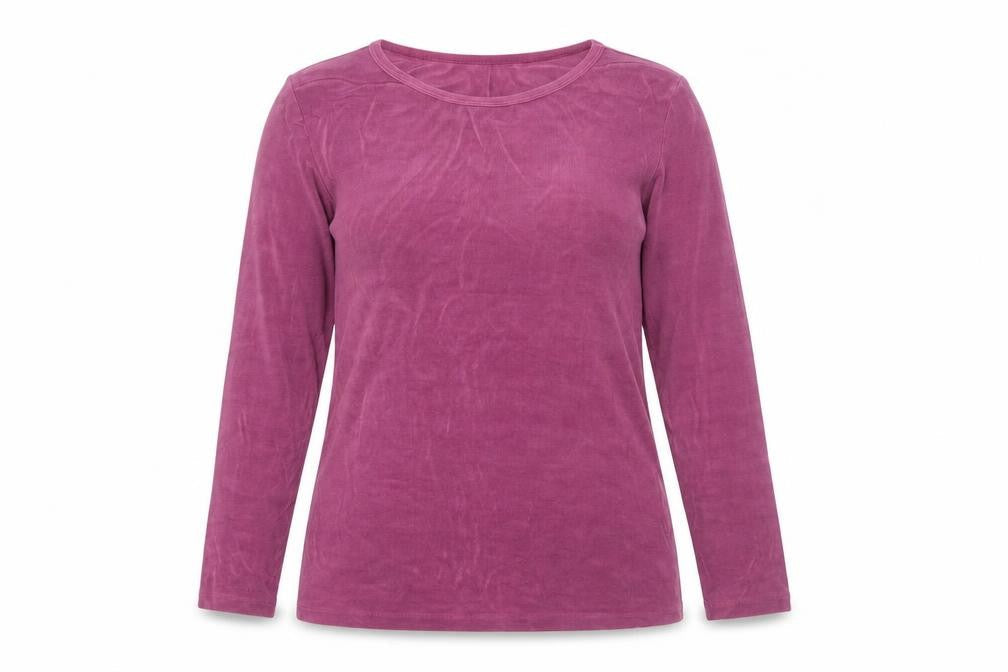 Kim & Co Womens Purple Crew Neck  Acetate Pullover Jumper Size L