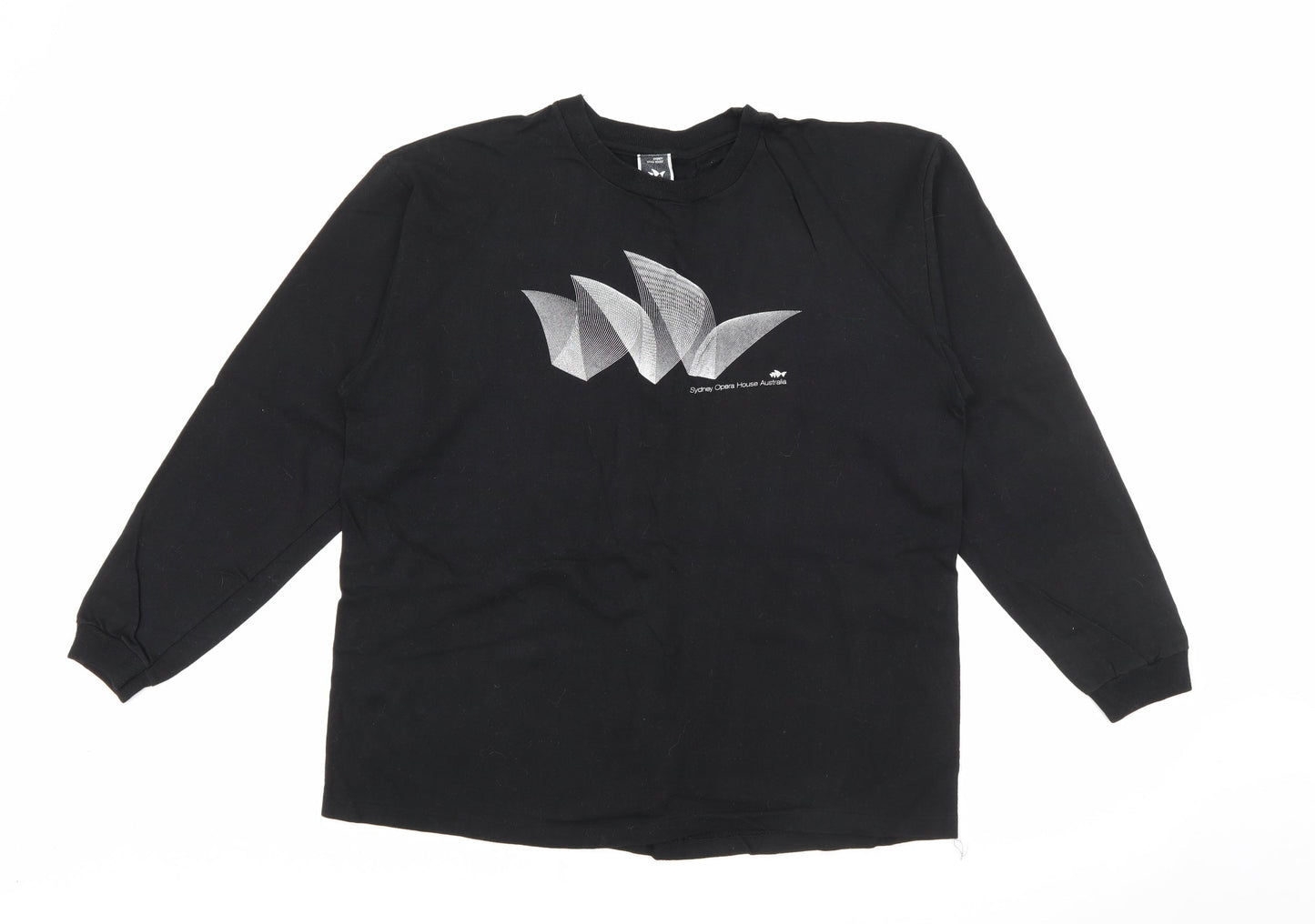 Sydney Opera House Womens Black  Cotton Pullover Sweatshirt Size XL