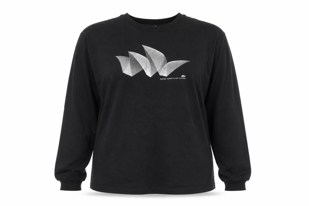 Sydney Opera House Womens Black  Cotton Pullover Sweatshirt Size XL