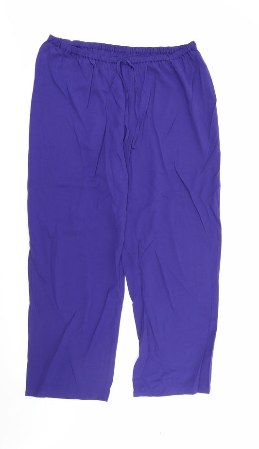 EWM Womens Blue  Polyester Trousers  Size 20 L28 in Regular