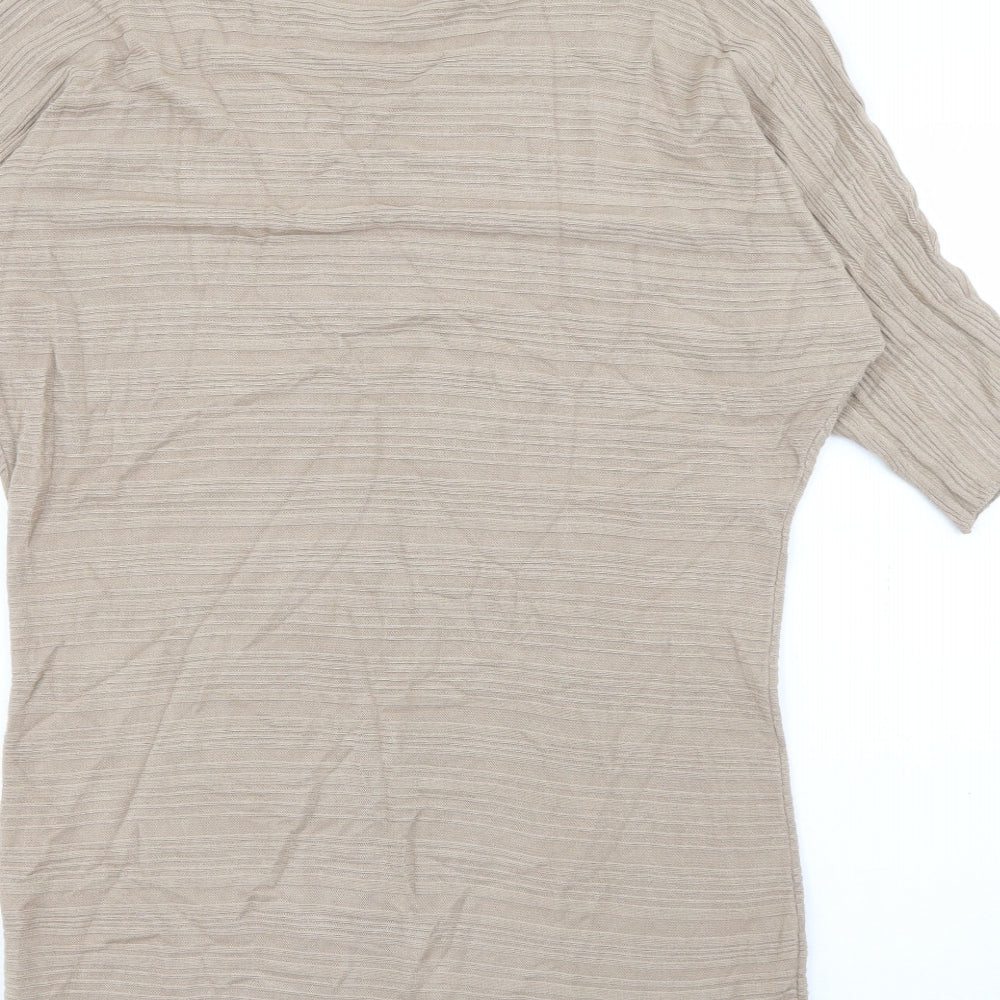 George Womens Beige Boat Neck  Viscose Pullover Jumper Size 8