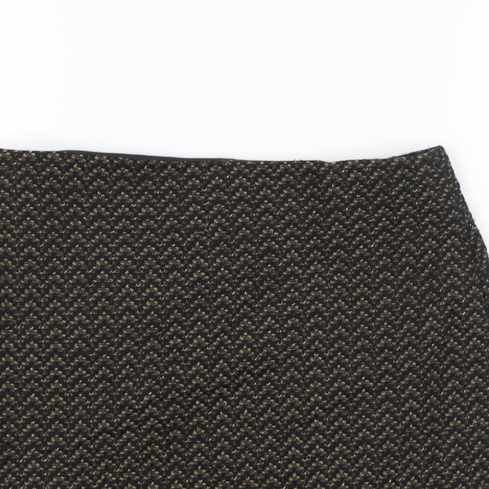 Marks and Spencer Womens Black  Polyester Straight & Pencil Skirt Size 8   Zip