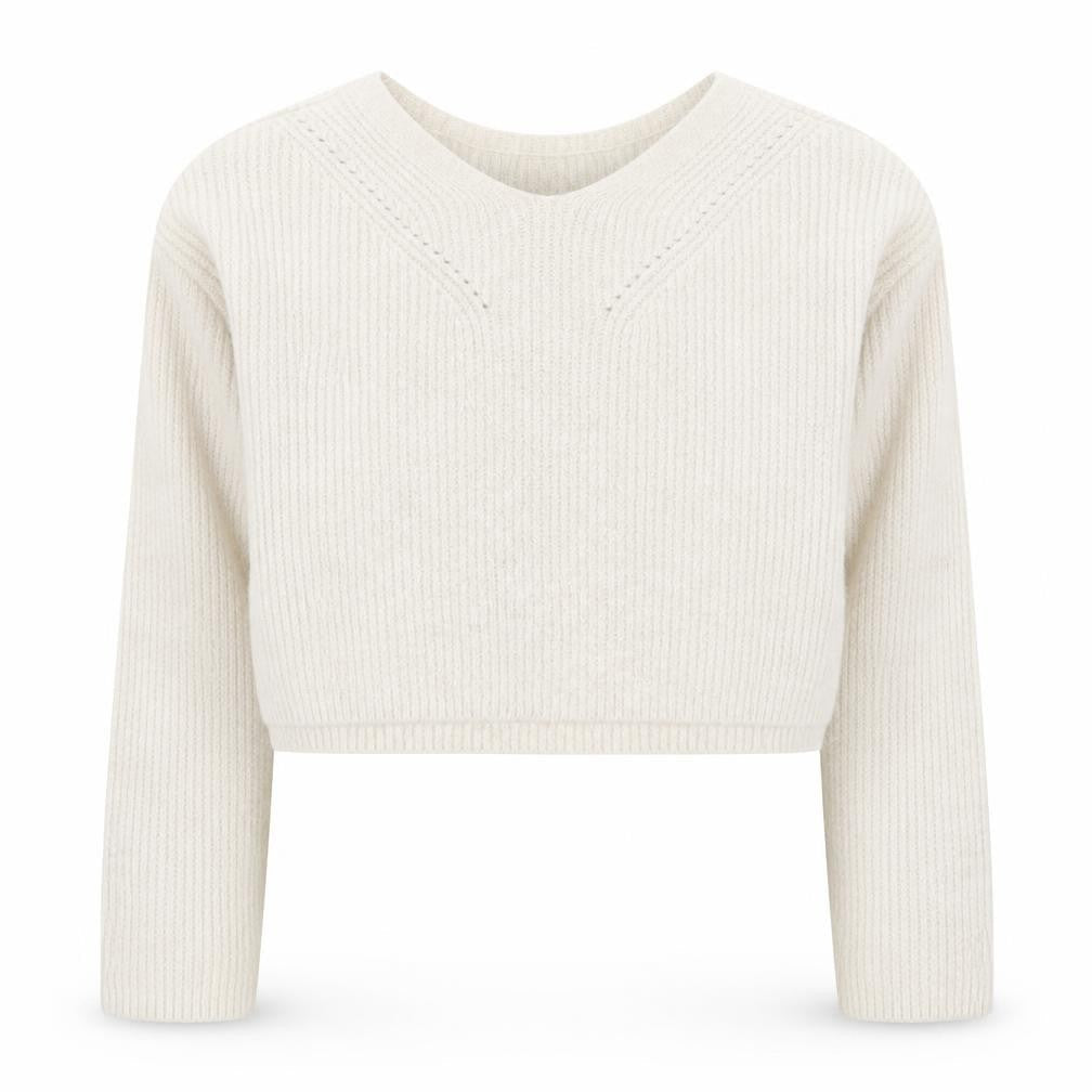 H&M Girls White Scoop Neck  Acrylic Pullover Jumper Size 8-9 Years  Pullover