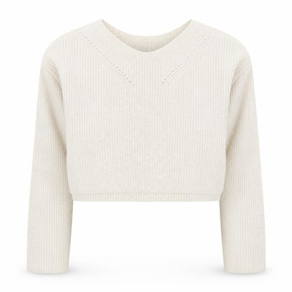 H&M Girls White Scoop Neck  Acrylic Pullover Jumper Size 8-9 Years  Pullover