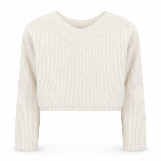 H&M Girls White Scoop Neck  Acrylic Pullover Jumper Size 8-9 Years  Pullover