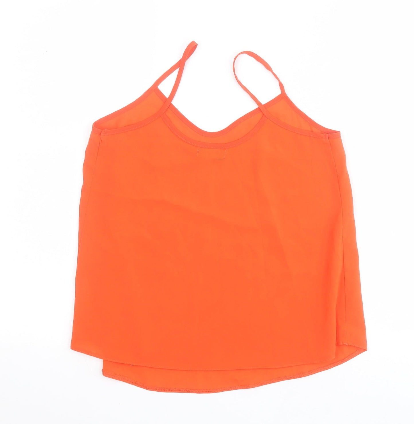 Exhibit Womens Orange  Polyester Camisole Tank Size 8 V-Neck