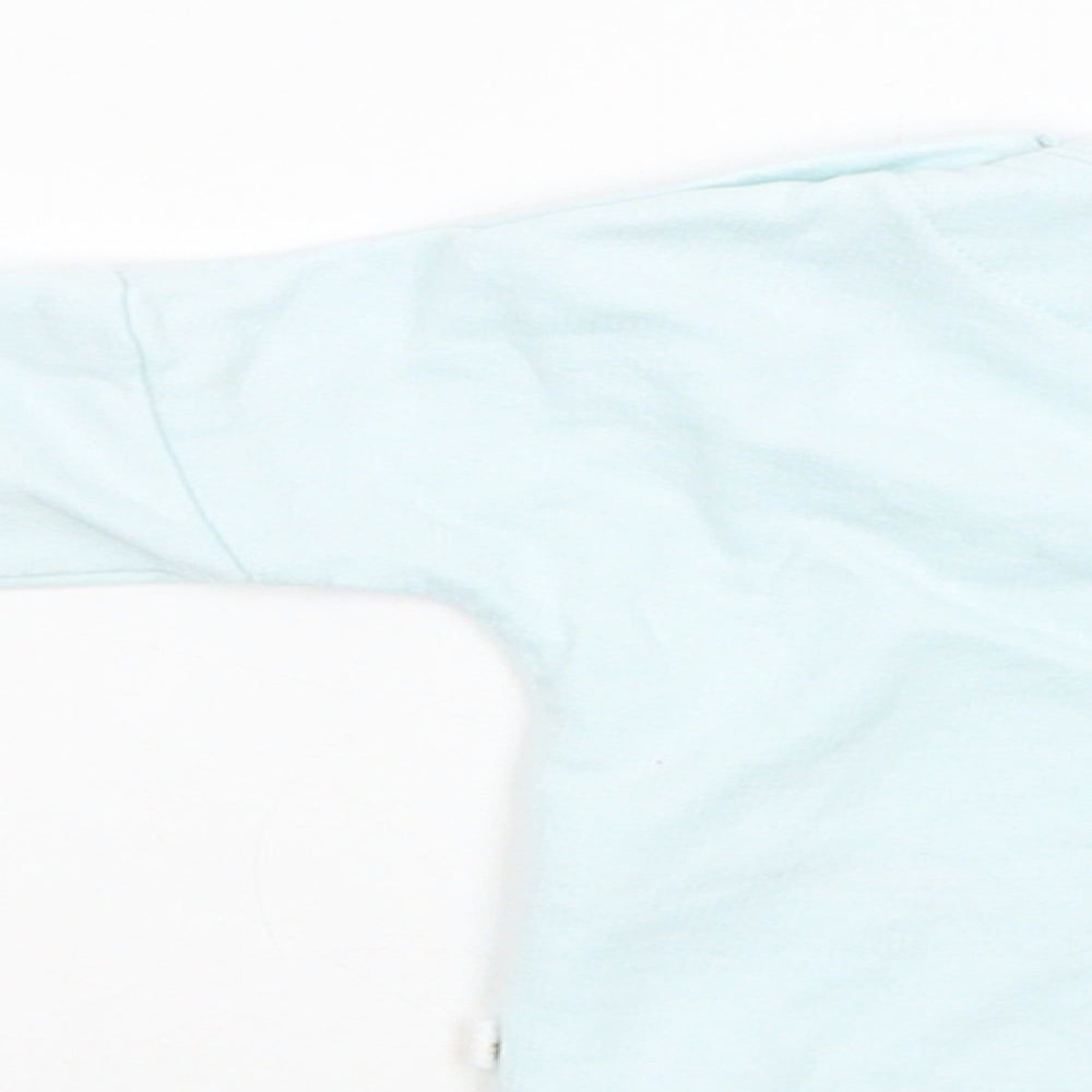 NEXT Baby Blue  Cotton Basic Blouse Size Newborn Crew Neck Snap - Snowman