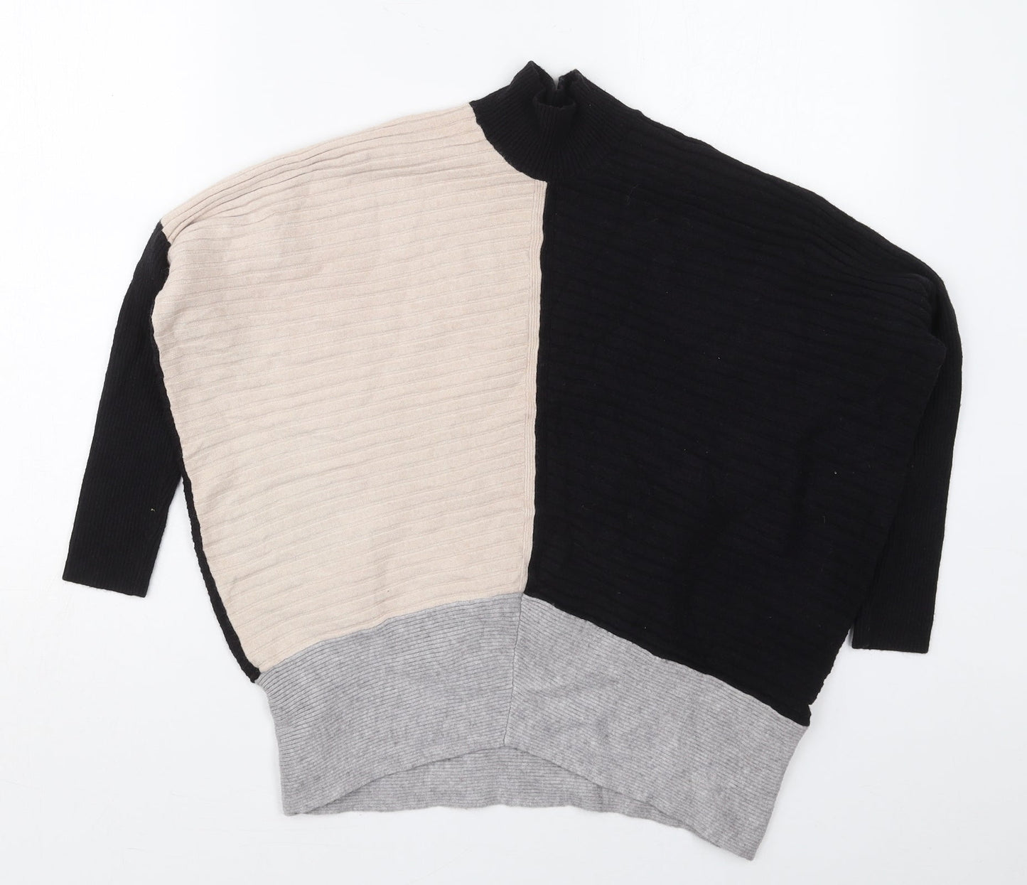 River Island Womens Black Mock Neck  Viscose Pullover Jumper Size XS   - Beige