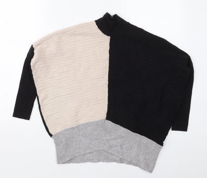 River Island Womens Black Mock Neck  Viscose Pullover Jumper Size XS   - Beige