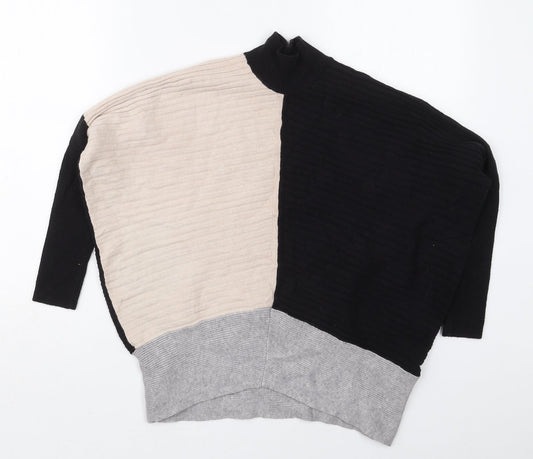 River Island Womens Black Mock Neck  Viscose Pullover Jumper Size XS   - Beige