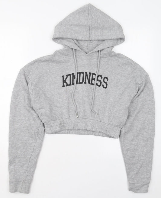 Pink Vanilla Womens Grey  Cotton Pullover Hoodie Size S  Pullover - Kindness