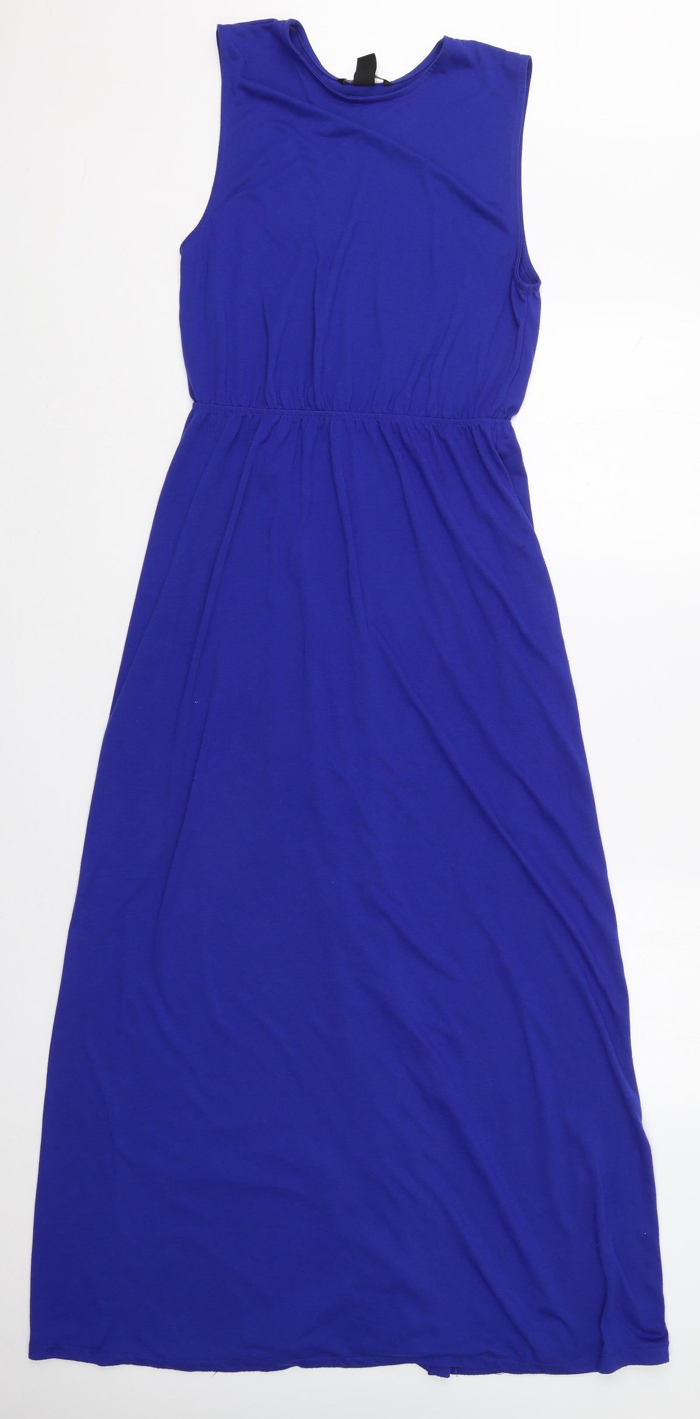 H&M Womens Blue  Polyester Maxi  Size S  Round Neck Pullover