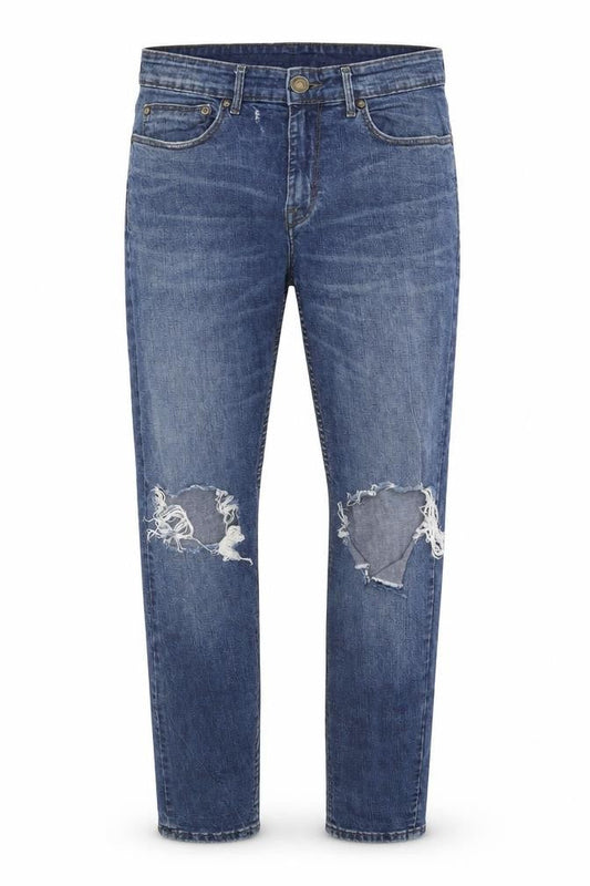 New Look Mens Blue  Cotton Skinny Jeans Size 32 L30 in Regular Button