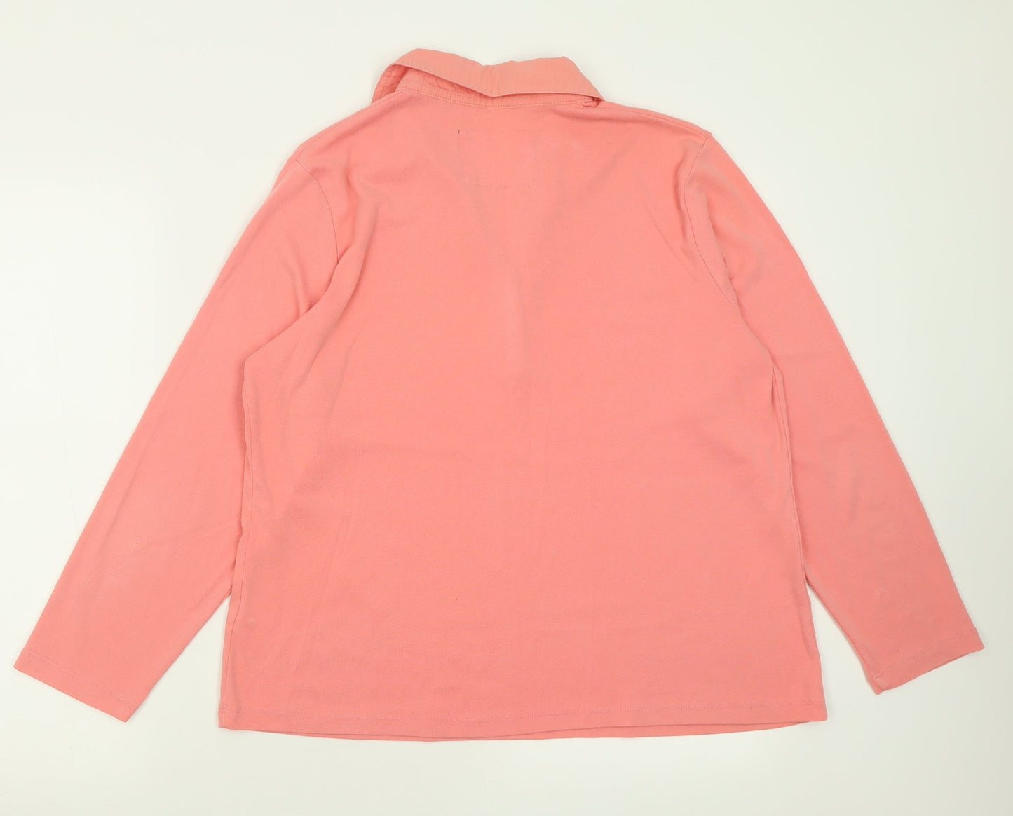 BM Womens Pink  Polyester Basic Polo Size L Collared