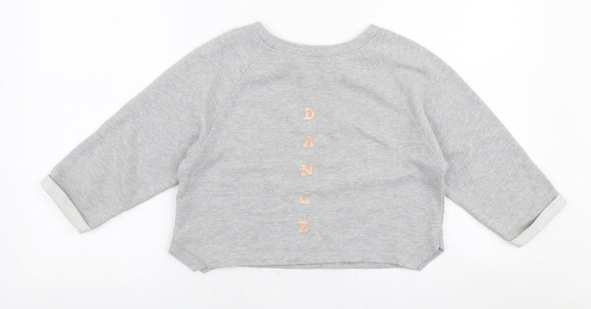 Dunnes Stores Girls Grey  Cotton Pullover Sweatshirt Size 9-10 Years  Pullover - Dance