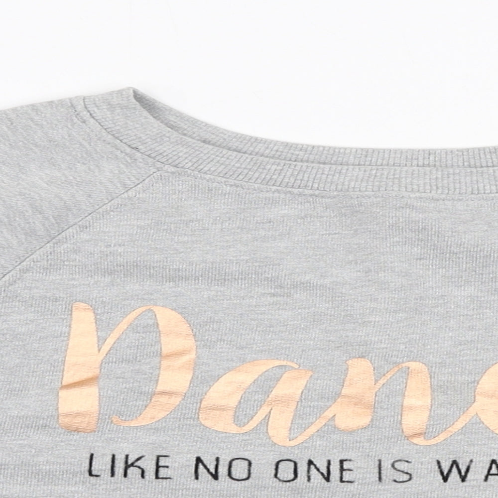 Dunnes Stores Girls Grey  Cotton Pullover Sweatshirt Size 9-10 Years  Pullover - Dance