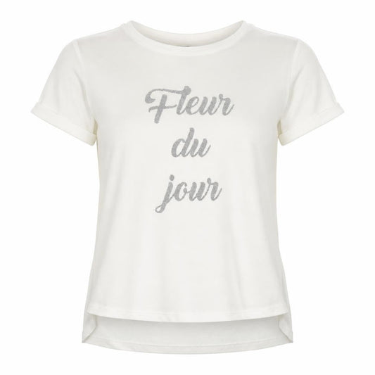 Max Womens White  Polyester Jersey T-Shirt Size 10 Round Neck - Fleur du jour